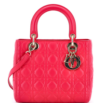 Christian Dior Lady Dior Bag Cannage Quilt Lambskin Medium