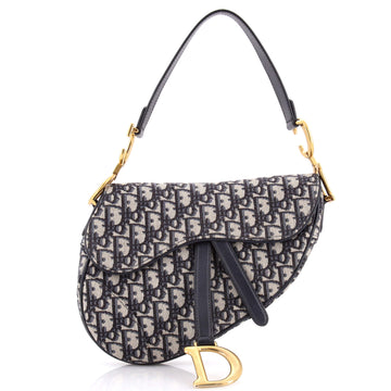Christian Dior Saddle Handbag Oblique Canvas Medium