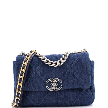 Chanel 19 Flap Bag Quilted Denim Medium