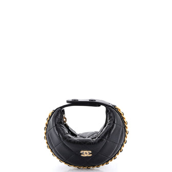 Chanel Chain Around Hobo Pouch Quilted Lambskin Extra Mini