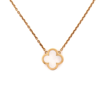 Van Cleef & Arpels Pure Alhambra Pendant Necklace 18K Yellow Gold and Mother of Pearl