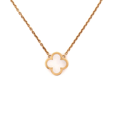 Van Cleef & Arpels Pure Alhambra Pendant Necklace 18K Yellow Gold and Mother of Pearl