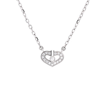 Cartier C Heart de Cartier Pendant Necklace 18K White Gold with Diamonds