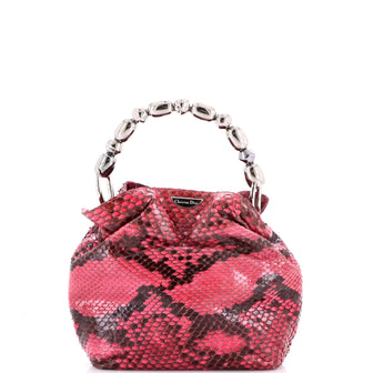 Christian Dior Vintage Malice Bucket Bag Python Mini