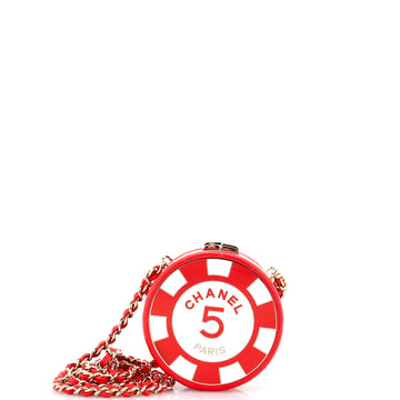 Chanel Poker Chip Clutch With Chain Quilted Lambskin with Enamel