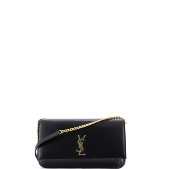 Saint Laurent Classic Monogram Phone Holder Shoulder Bag Leather