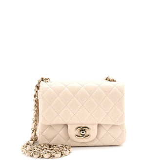 Chanel Square Classic Single Flap Bag Quilted Lambskin Mini