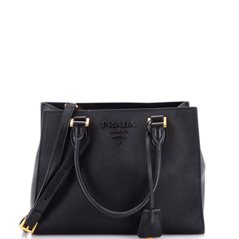 Prada Monochrome Tote Saffiano with City Calf Small