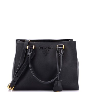 Prada Monochrome Tote Saffiano with City Calf Small