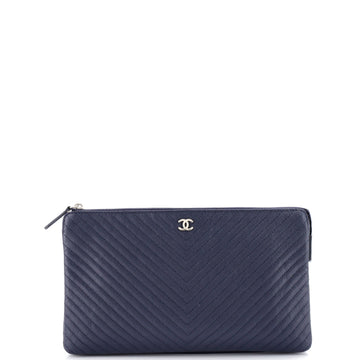 Chanel O Case Clutch Quilted Iridescent Lambskin Medium