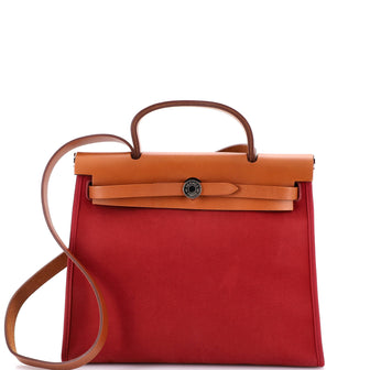 Hermes Herbag Zip Leather and Toile 31