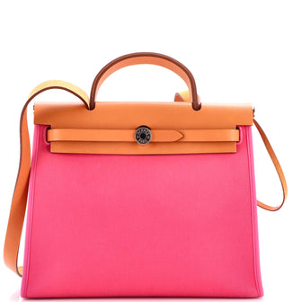 Hermes Herbag Zip Leather and Toile 31