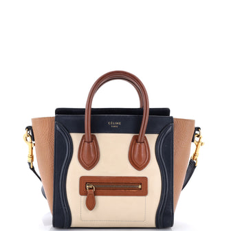 Celine Tricolor Luggage Bag Leather Nano