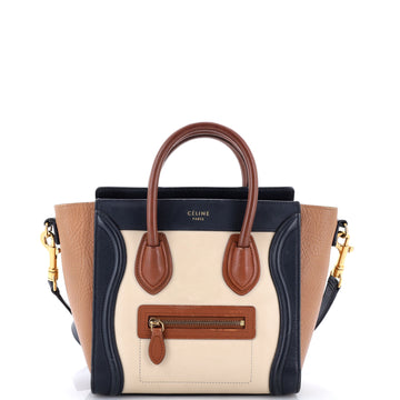 Celine Tricolor Luggage Bag Leather Nano