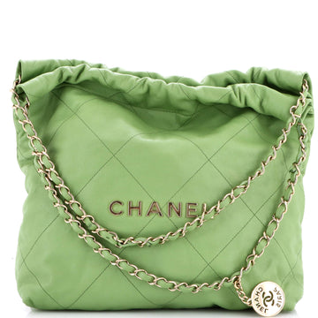 Chanel 22 Chain Hobo Quilted Caviar Small
