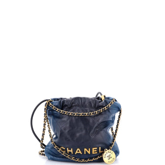 Chanel 22 Chain Hobo Quilted Shaded Calfskin Mini