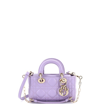 Christian Dior Lady D-Joy Bag Cannage Quilt Lambskin Micro