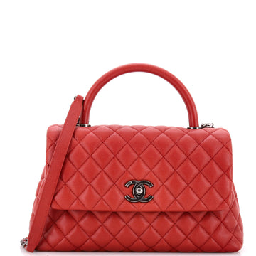 Chanel Coco Top Handle Bag Quilted Caviar Small