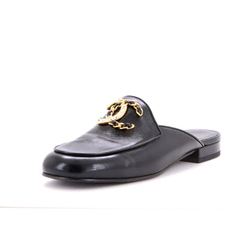Chanel Women's CC Flat Mules Leather