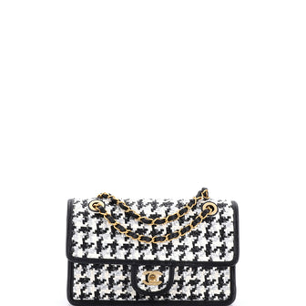 Chanel Classic Single Flap Bag Woven Lambskin and Viscose Small