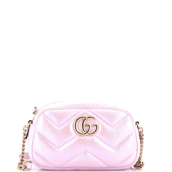 Gucci GG Marmont Shoulder Bag Chevron Iridescent Leather Small