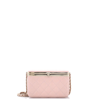Chanel Lock Frame Vanity Case with Chain Quilted Lambskin Small