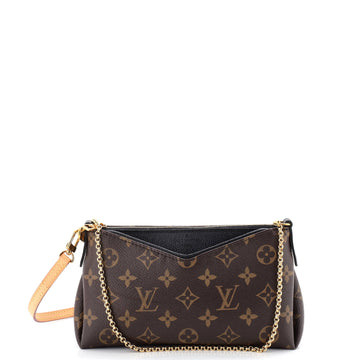 Louis Vuitton Pallas Clutch Monogram Canvas with Leather