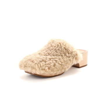 Chanel Women's Clogs Shearling and Wood