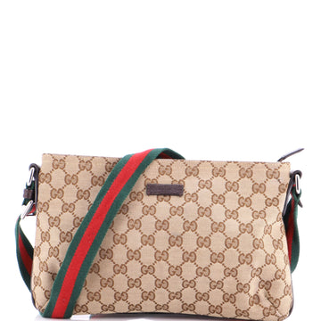 Gucci Web Strap Messenger Bag GG Canvas Small