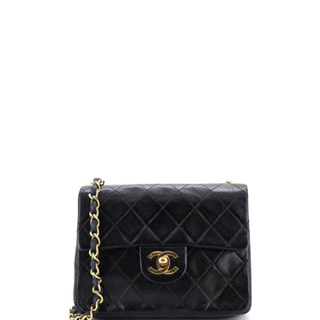 Chanel Vintage Square Classic Single Flap Bag Quilted Lambskin Mini