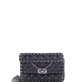 Valentino Garavani Rockstud Spike Flap Bag Quilted Leather Small