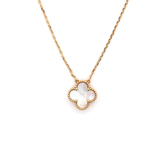 Van Cleef & Arpels Vintage Alhambra Pendant Necklace 18K Yellow Gold and Mother of Pearl