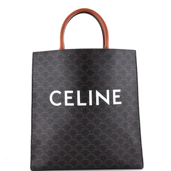 Celine Vertical Cabas Tote Triomphe Coated Canvas Large