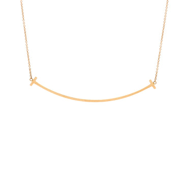 Tiffany & Co. T Smile Pendant Necklace 18K Rose Gold Large