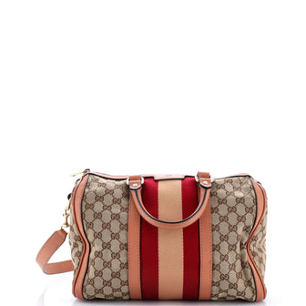Gucci Vintage Web Boston Bag GG Canvas Medium