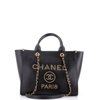 Chanel Deauville Tote Studded Caviar Small