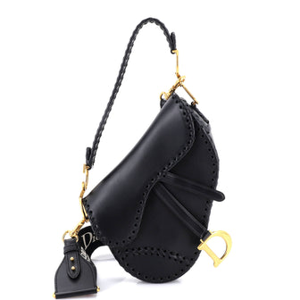 Christian Dior Saddle Bag Braided Leather Medium