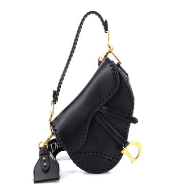 Christian Dior Saddle Bag Braided Leather Medium