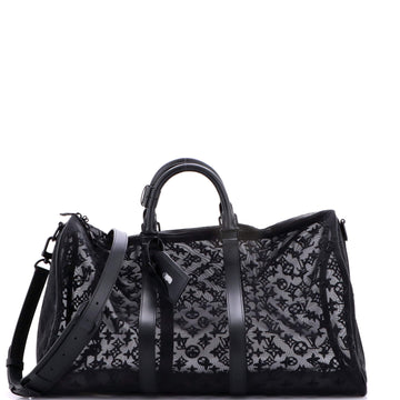 Louis Vuitton Keepall Bandouliere Bag Monogram See Through Mesh 50