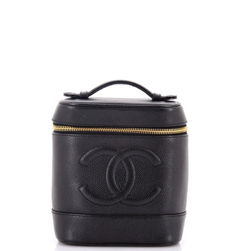Chanel Vintage Timeless Cosmetic Case Caviar Tall