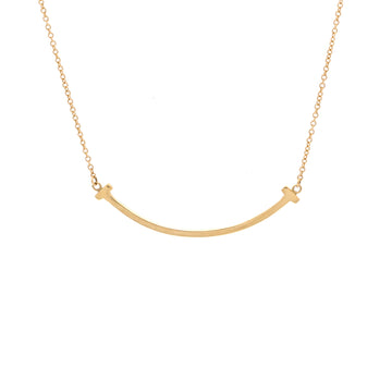 Tiffany & Co. T Smile Pendant Necklace 18K Yellow Gold Small