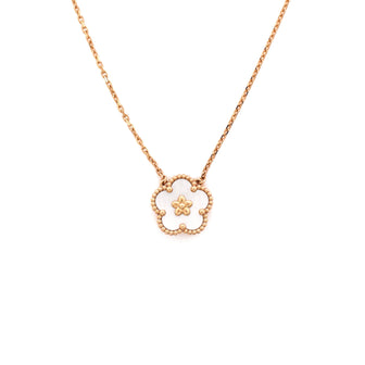 Van Cleef & Arpels Lucky Spring Plum Blossom Pendant Necklace 18K Rose Gold and Mother of Pearl