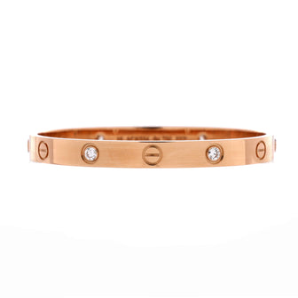 Cartier Love 4 Diamond Bracelet 18K Rose Gold with Diamonds