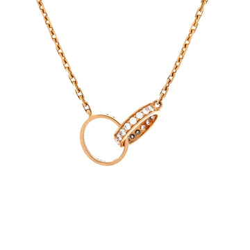 Cartier Love Interlocking Necklace 18K Rose Gold with Diamonds