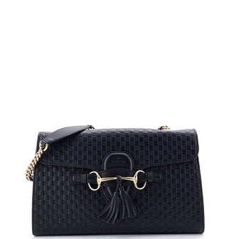 Gucci Emily Chain Flap Bag Microguccissima Leather Medium
