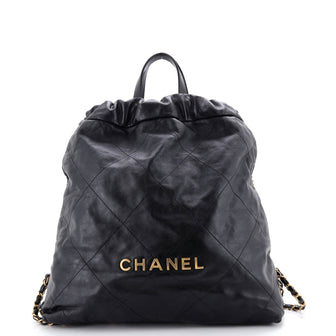 Chanel 22 Chain Backpack Quilted Calfskin Large