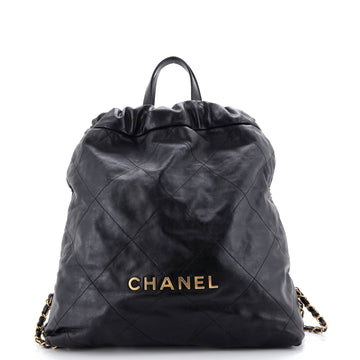 Chanel 22 Chain Backpack Quilted Calfskin Large