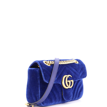 Gucci GG Marmont Flap Bag Matelasse Velvet Mini