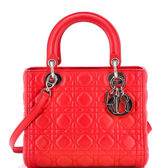Christian Dior Lady Dior Bag Cannage Quilt Lambskin Medium