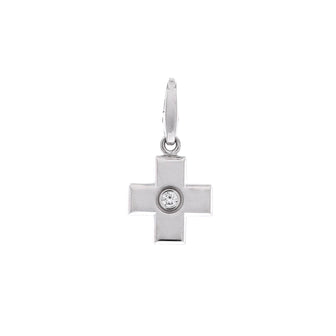 Cartier Cross Charm Pendant Pendant & Charms 18K White Gold and Diamond